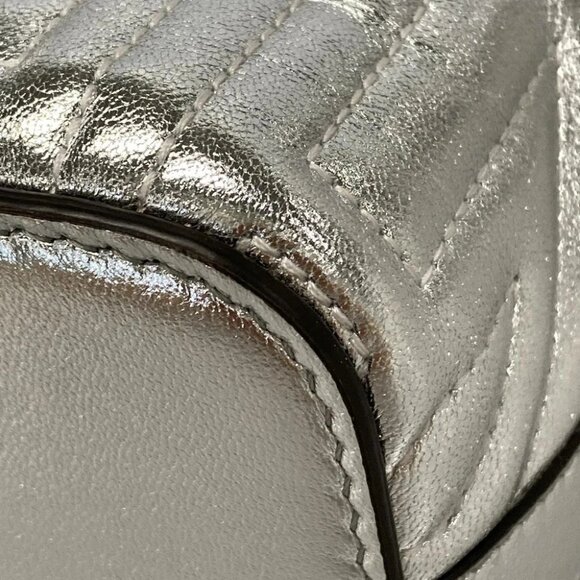 Auth FENDI Mon Tresor Silver Leather Handbag - Picture 9 of 14